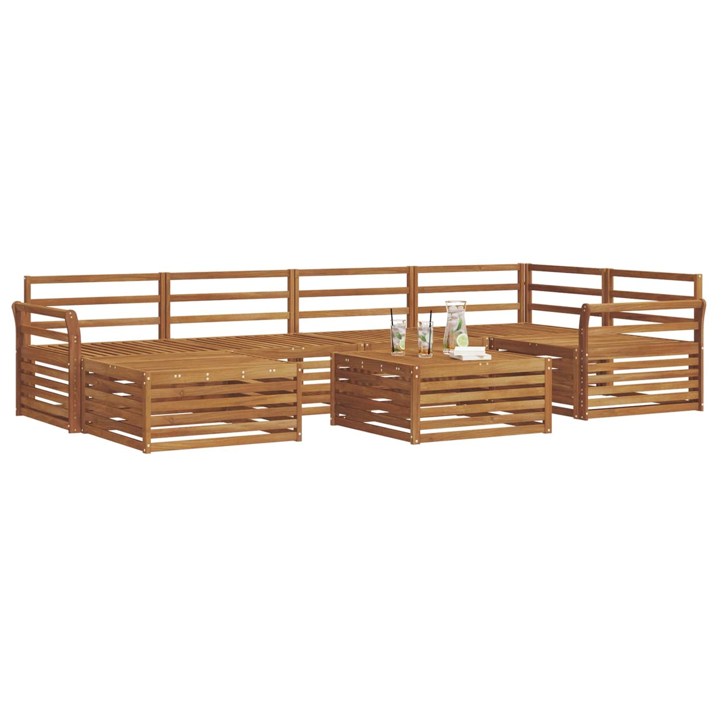 Outdoor-Sofagarnitur 7 pcs Natur Massivholz Akazie