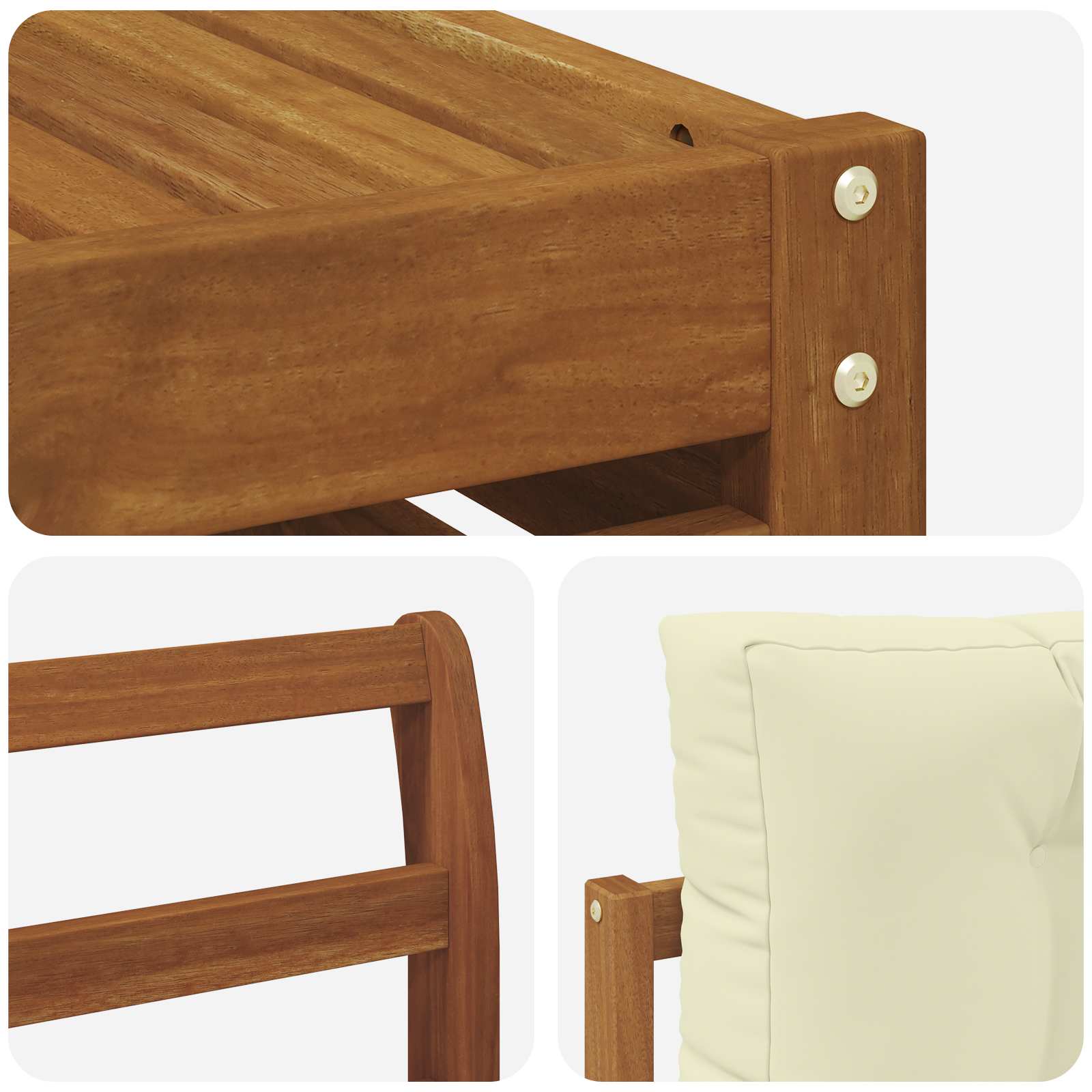 Outdoor-Sofagarnitur 7 stk. Natur und Creme