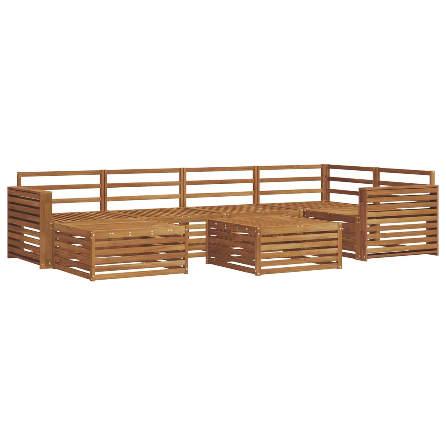 Outdoor-Sofagarnitur 7 pcs Natur Massivholz Akazie