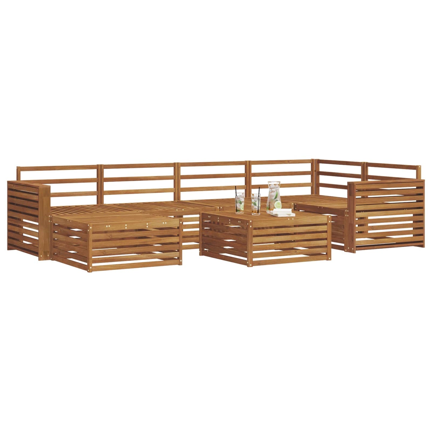 Outdoor-Sofagarnitur 7 pcs Natur Massivholz Akazie