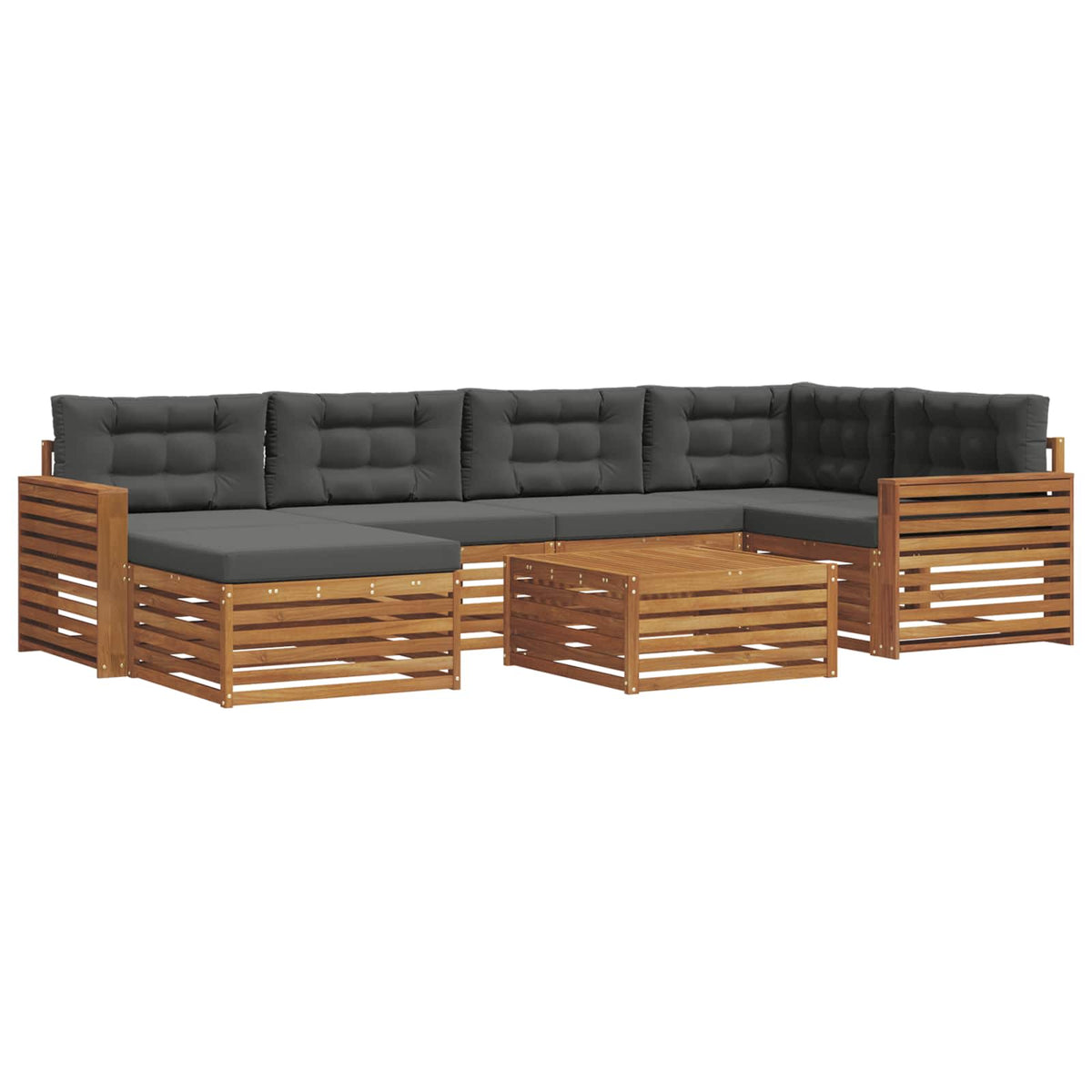 Outdoor-Sofagarnitur 7 stk. Natur und Anthrazit