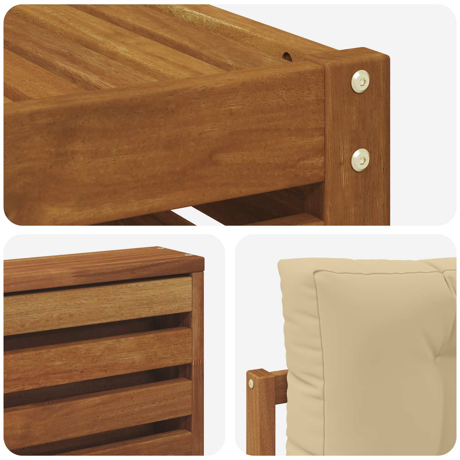 Outdoor-Sofagarnitur 7 stk. Natur und Beige