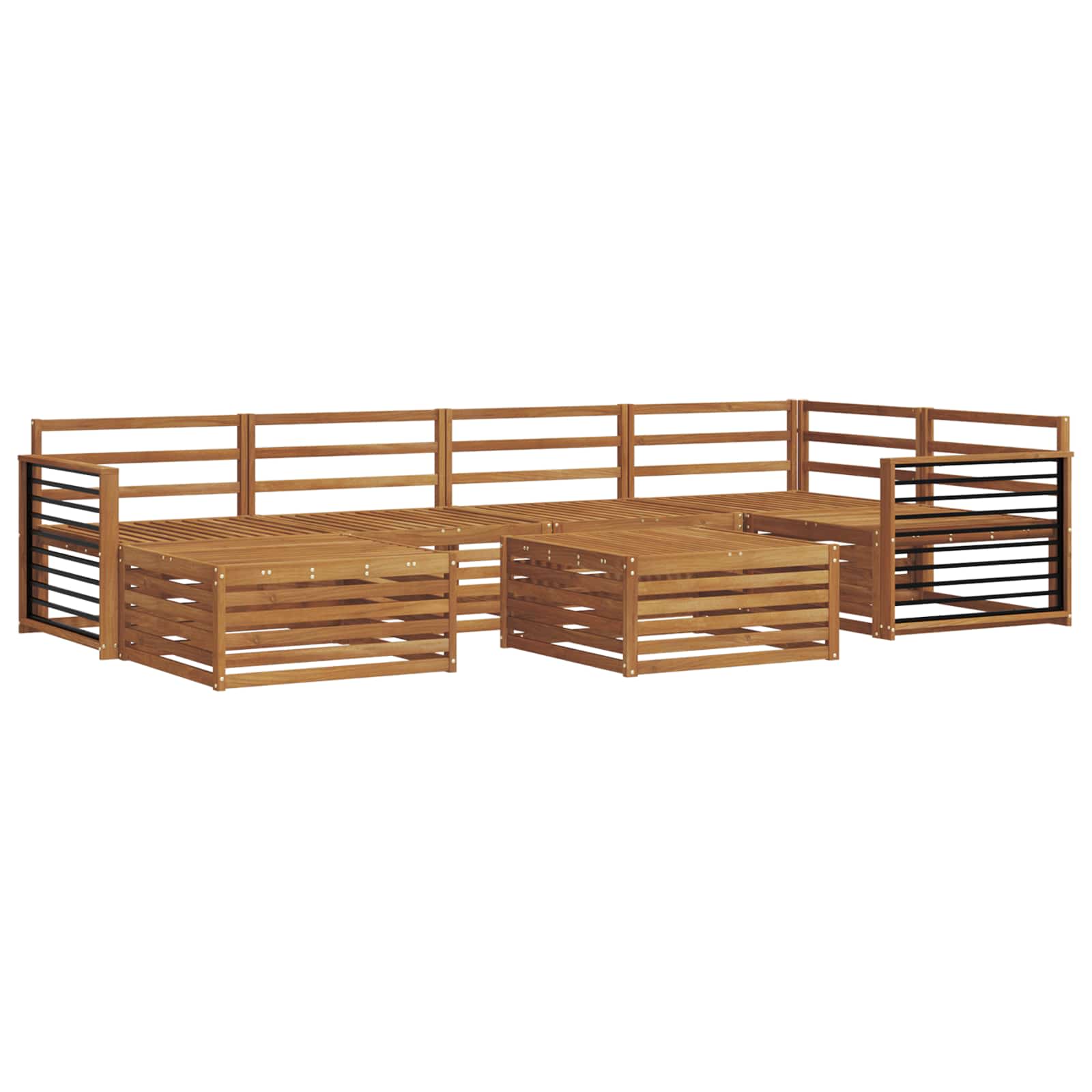 Outdoor-Sofagarnitur 7 pcs Natur Massivholz Akazie