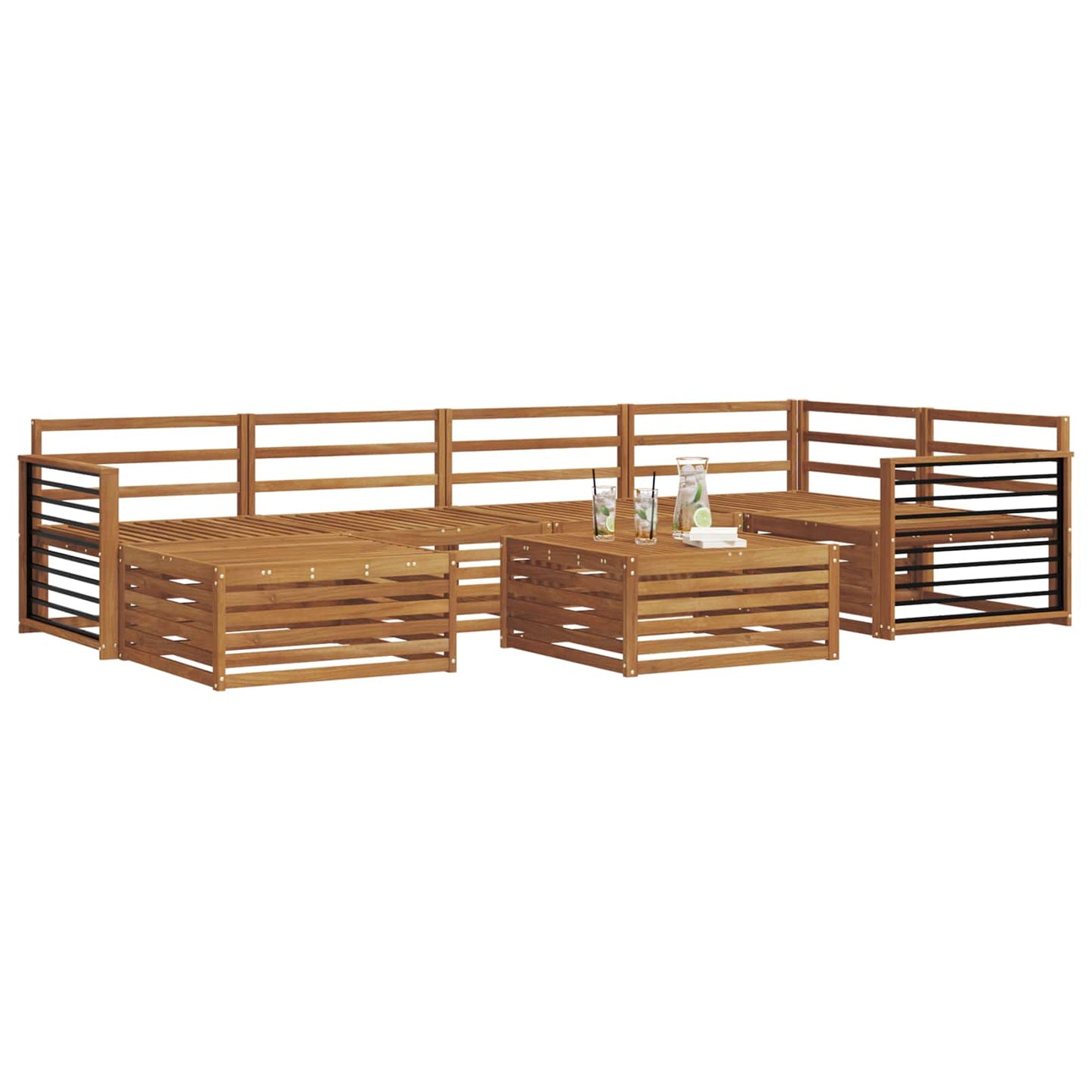 Outdoor-Sofagarnitur 7 pcs Natur Massivholz Akazie