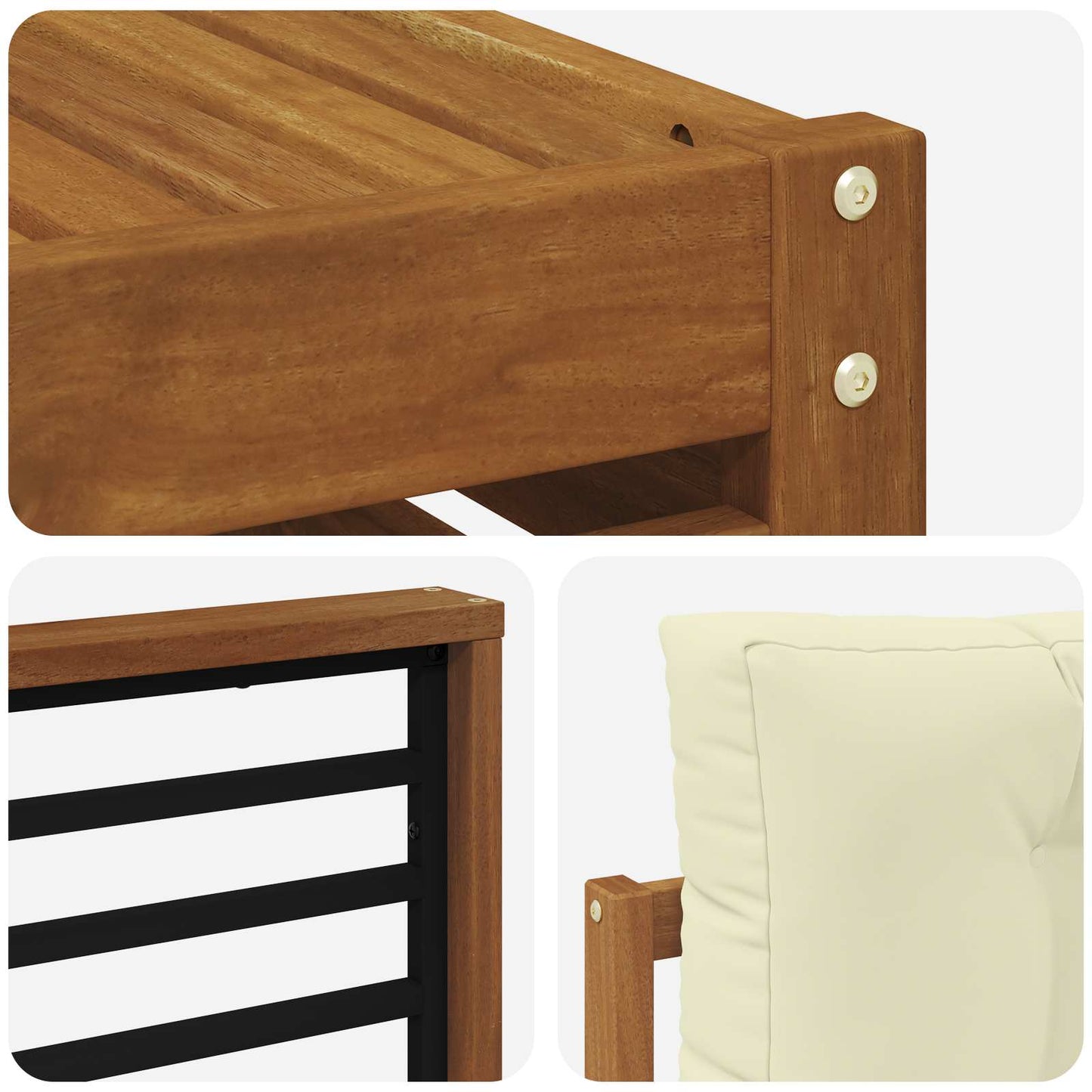 Outdoor-Sofagarnitur 7 stk. Natur und Creme