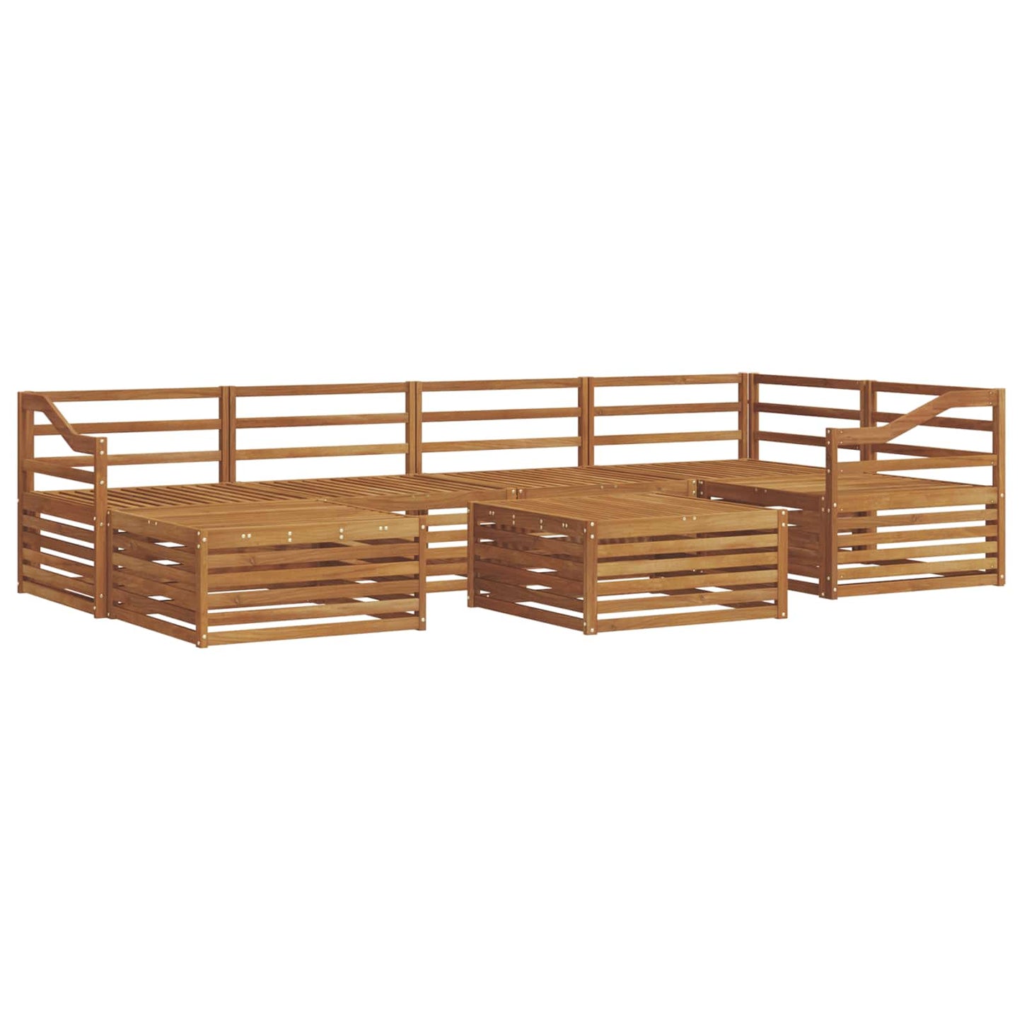 Outdoor-Sofagarnitur 7 pcs Natur Massivholz Akazie