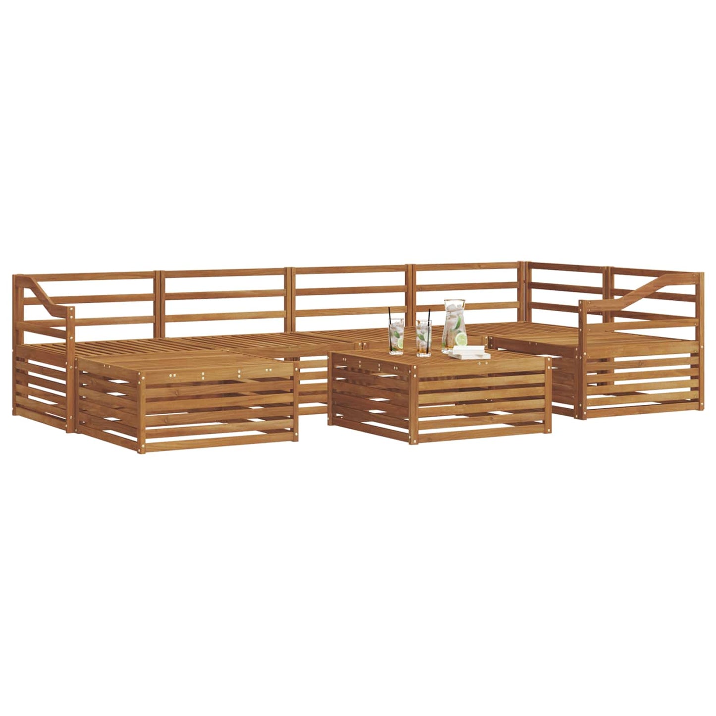 Outdoor-Sofagarnitur 7 pcs Natur Massivholz Akazie