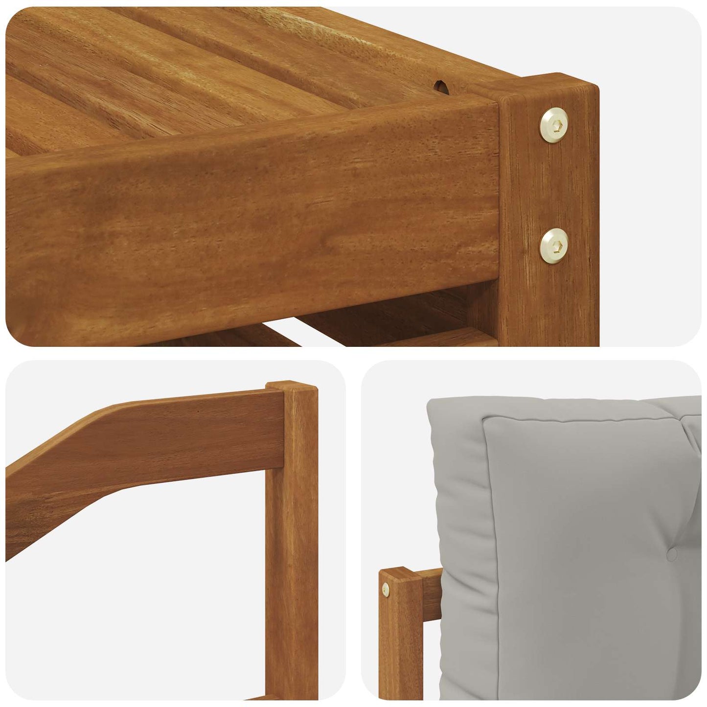 Outdoor-Sofagarnitur mit Kissen 7 pcs Natürlich und Hellgrau