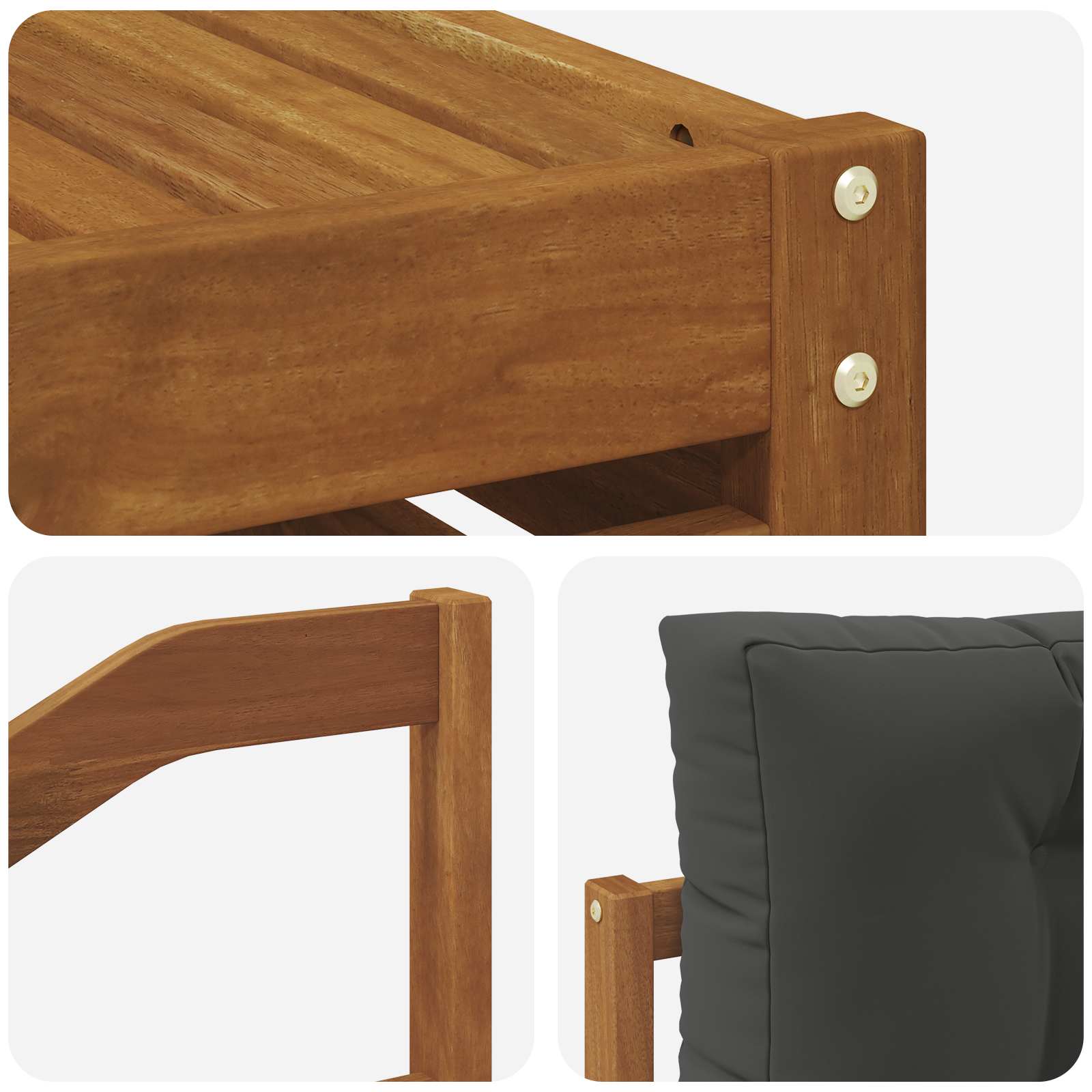 Outdoor-Sofagarnitur 7 stk. Natur und Anthrazit