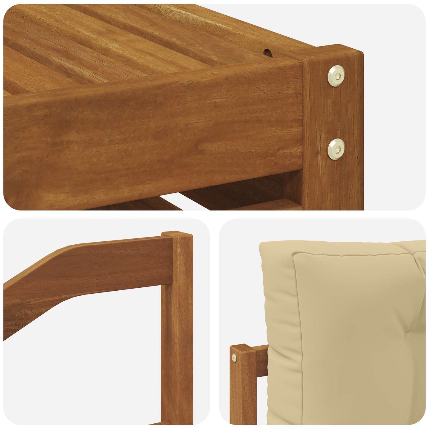 Outdoor-Sofagarnitur 7 stk. Natur und Beige