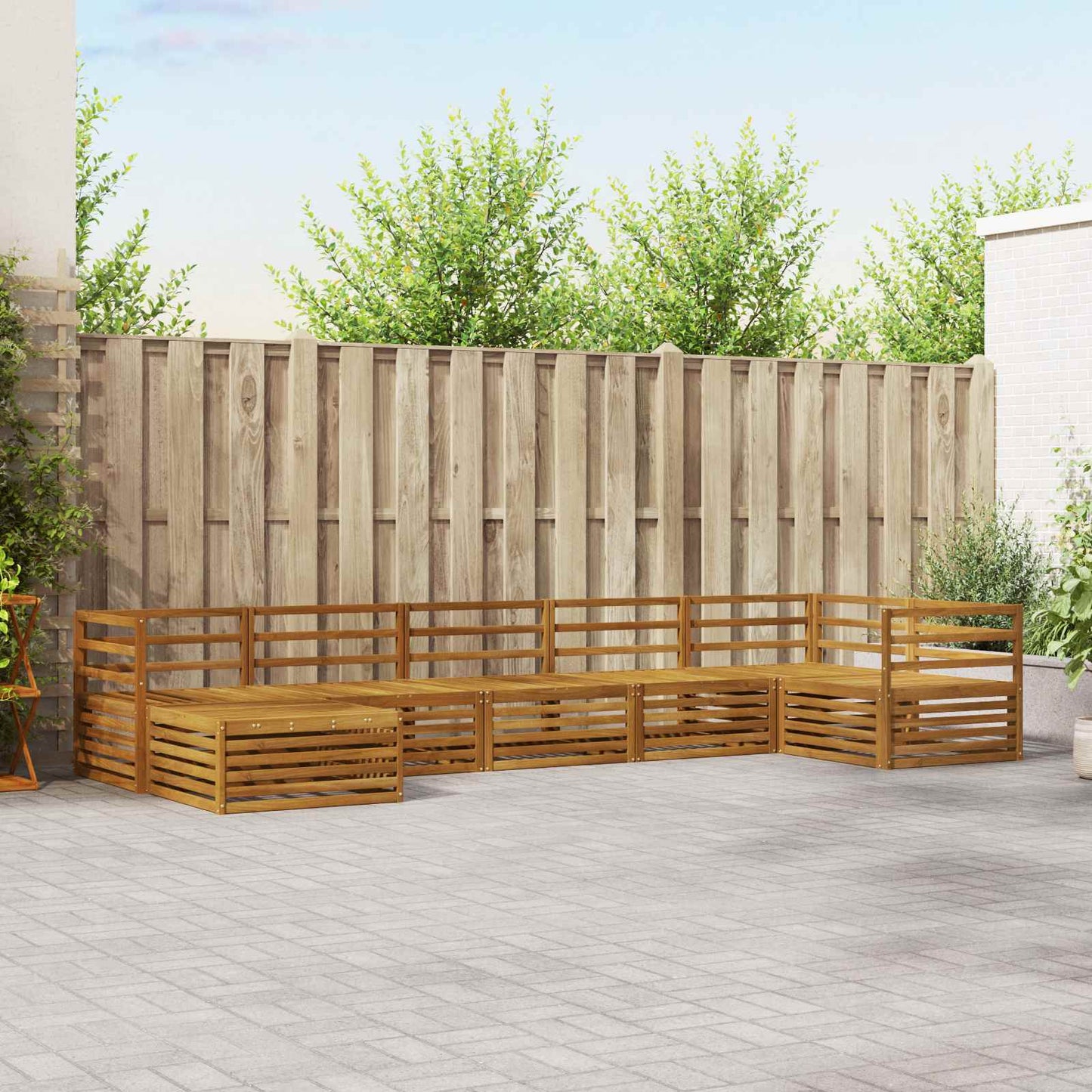 Outdoor-Sofagarnitur 7 pcs Natur