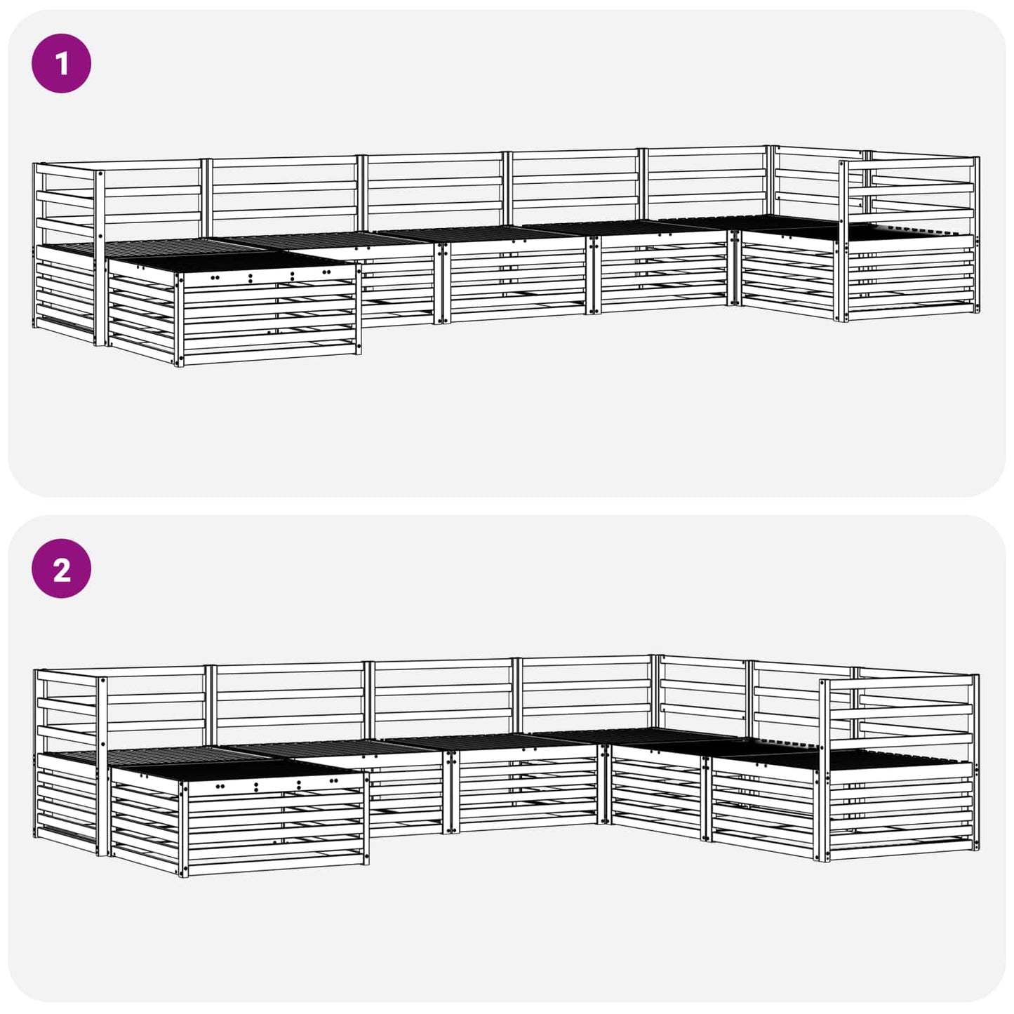 Outdoor-Sofagarnitur 7 pcs Natur