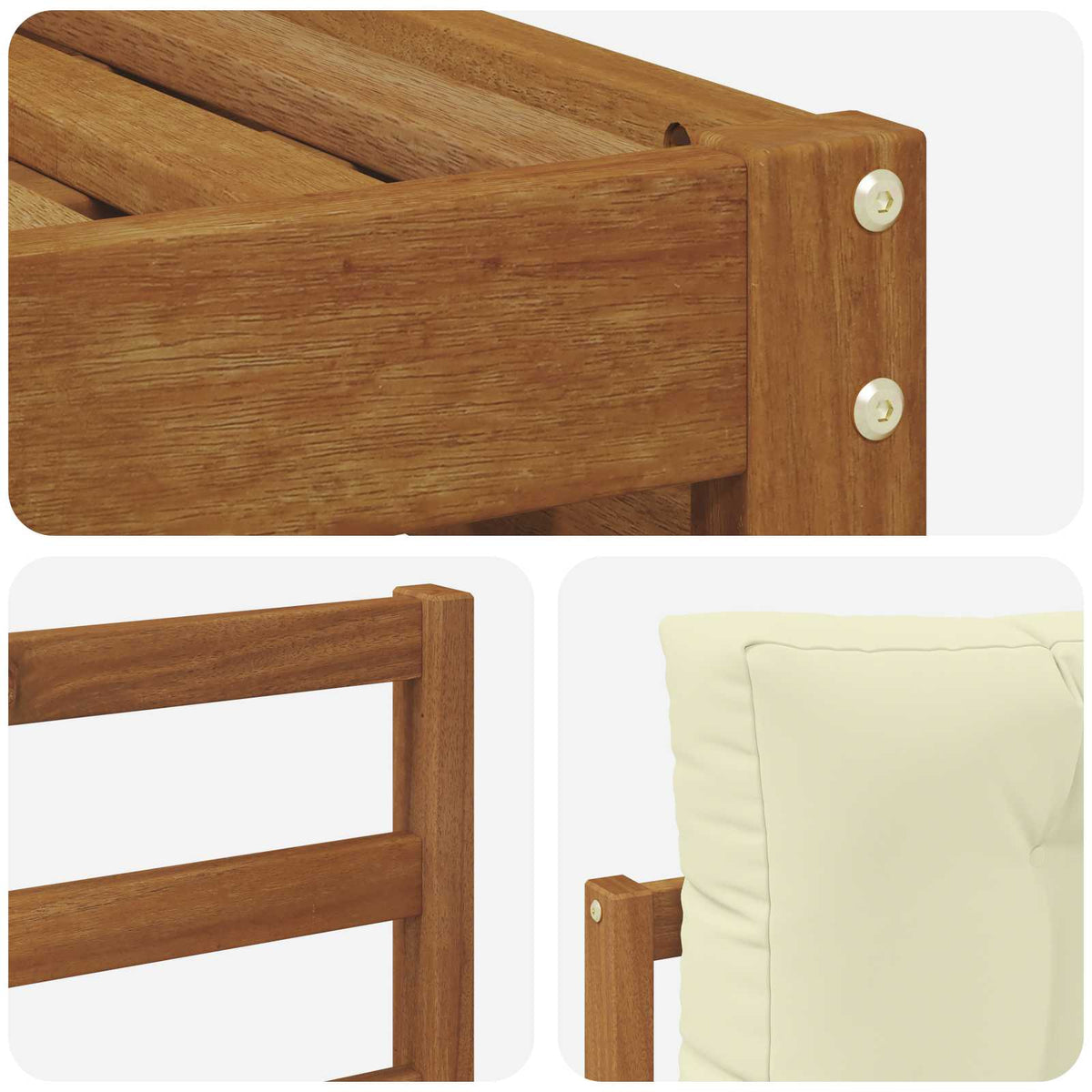 Outdoor-Sofagarnitur 7 stk. Natur und Creme