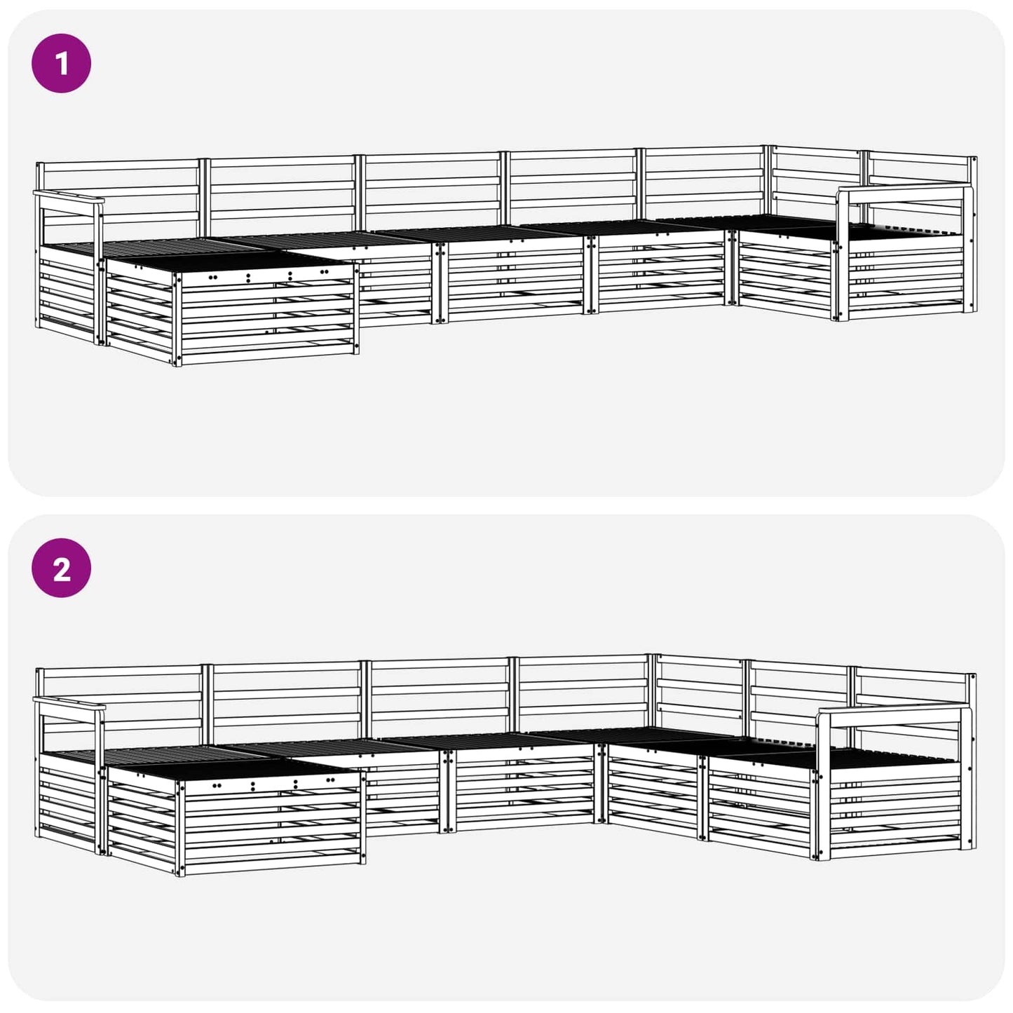 Outdoor-Sofagarnitur 7 pcs Natur