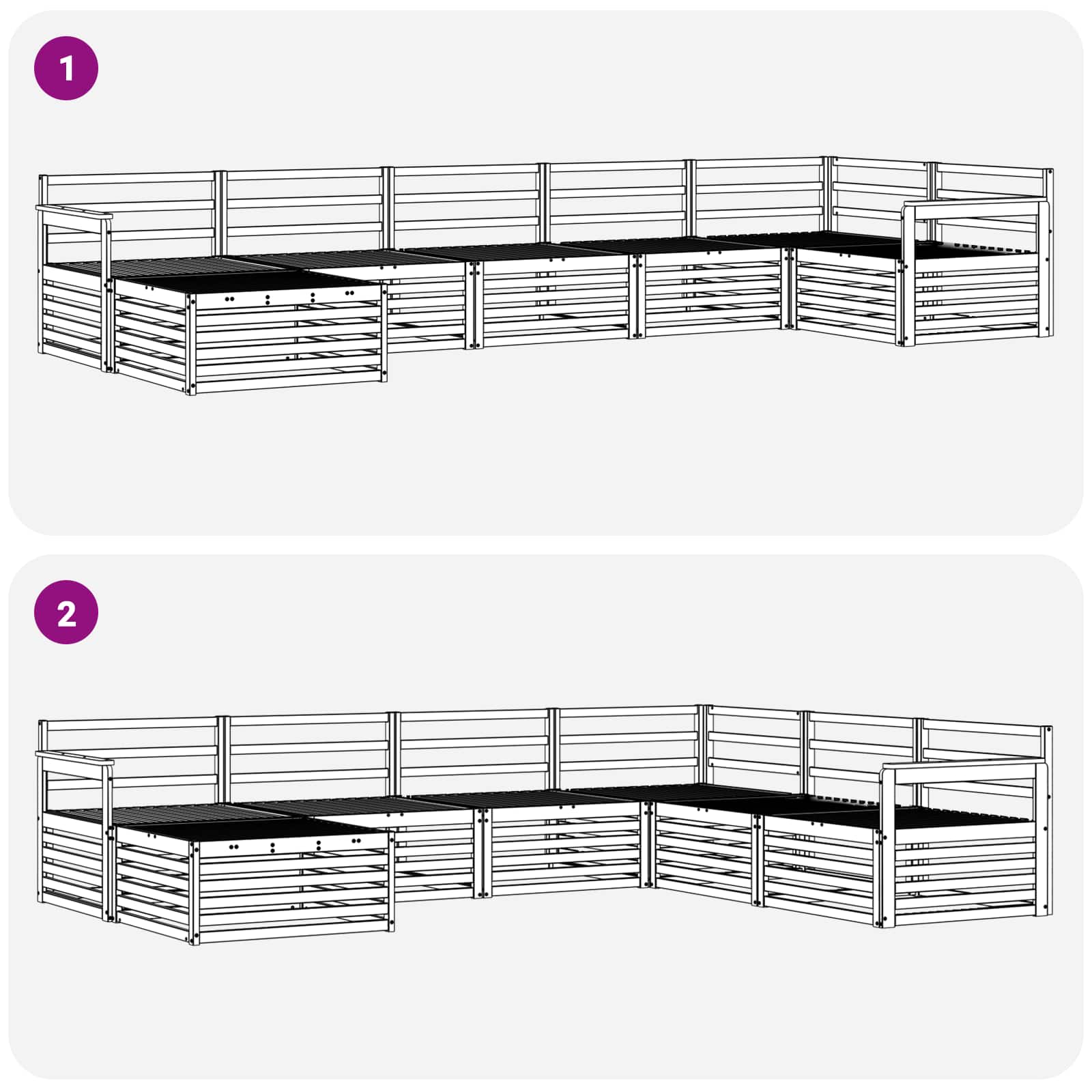 Outdoor-Sofagarnitur 7 pcs Natur