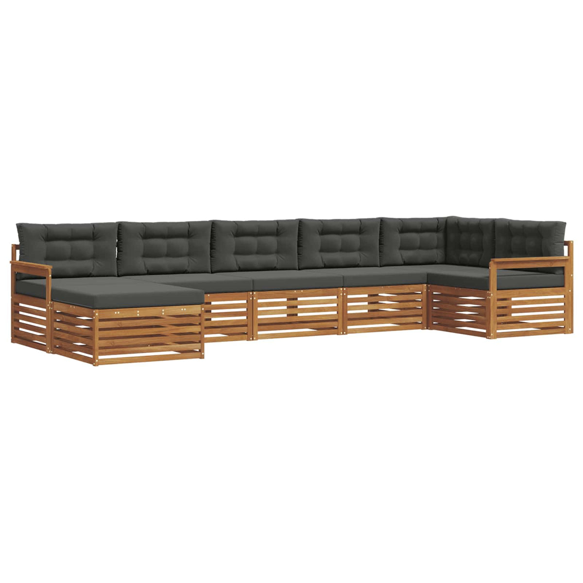 Outdoor-Sofagarnitur 7 stk. Natur und Anthrazit