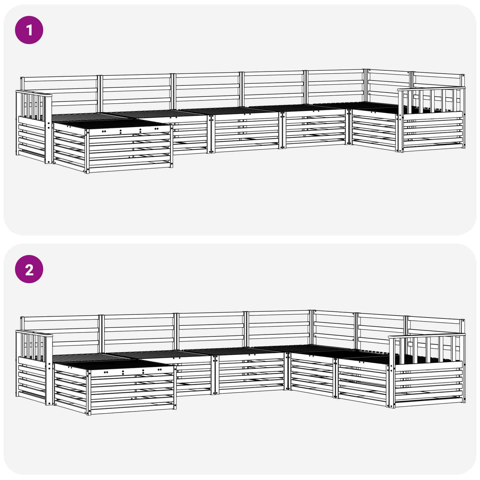 Outdoor-Sofagarnitur 7 pcs Natur