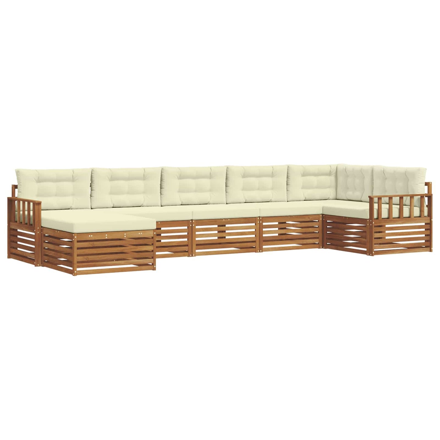 Outdoor-Sofagarnitur mit Kissen 7 pcs Natur und Creme