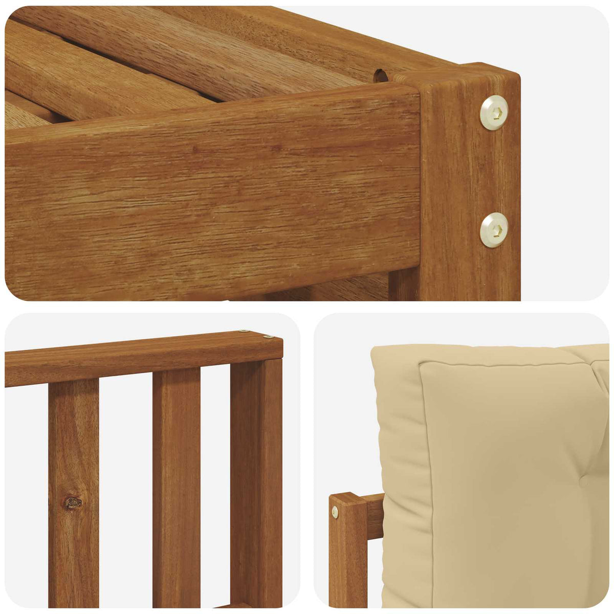 Outdoor-Sofagarnitur 7 stk. Natur und Beige