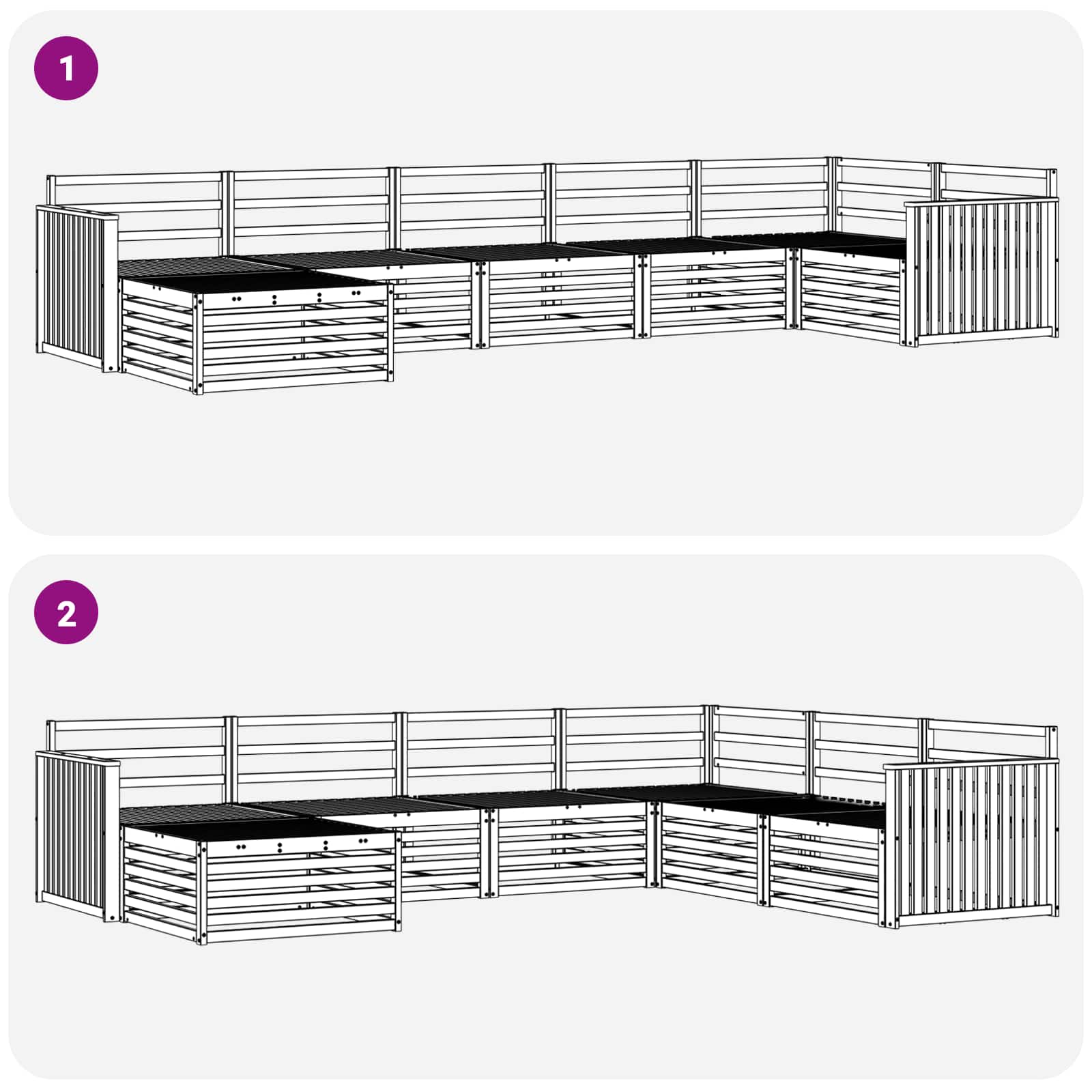 Outdoor-Sofagarnitur 7 pcs Natur