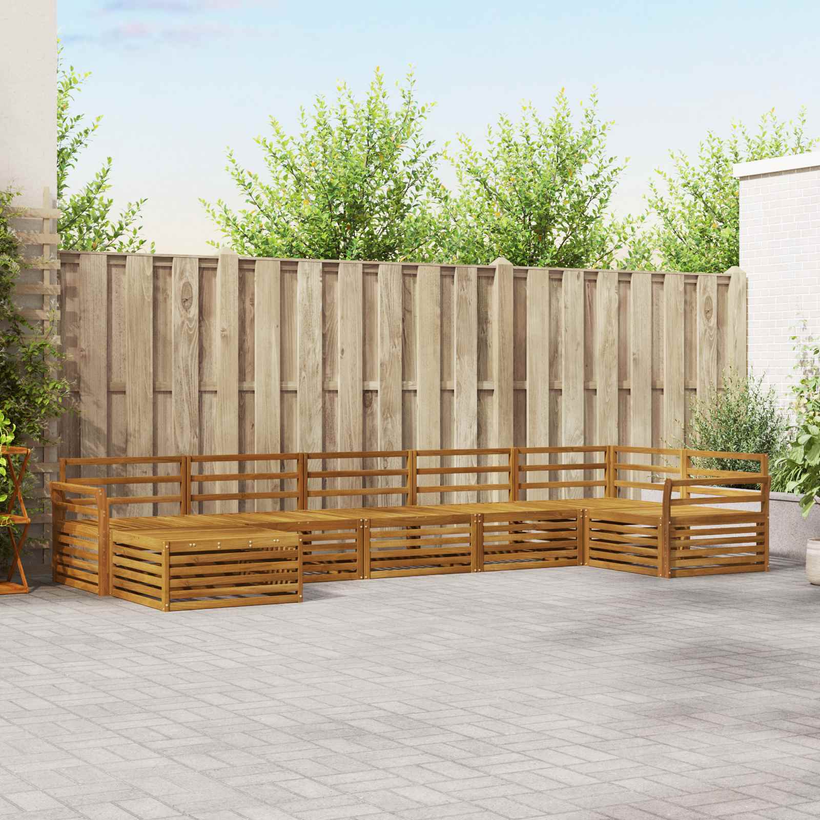 Outdoor-Sofagarnitur 7 pcs Natur