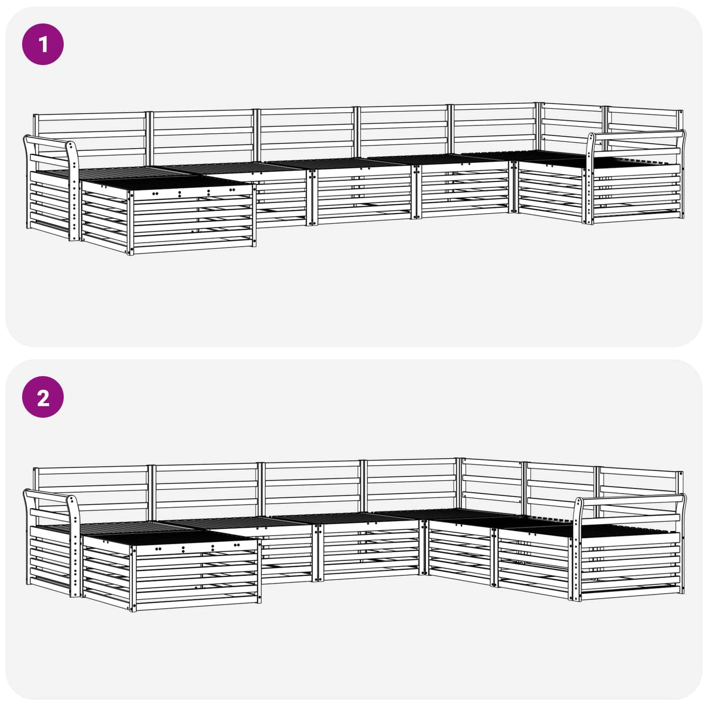 Outdoor-Sofagarnitur 7 pcs Natur