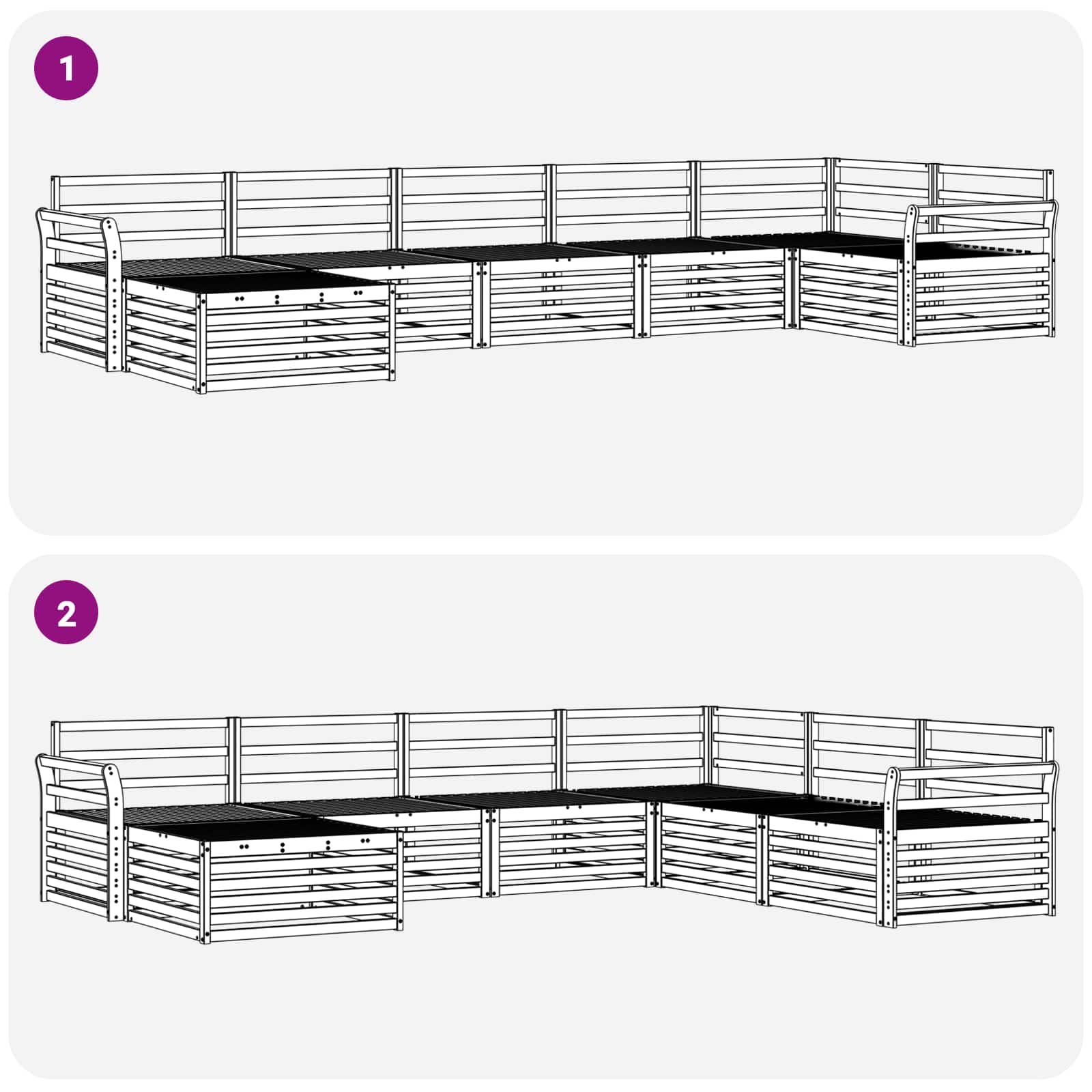 Outdoor-Sofagarnitur 7 pcs Natur