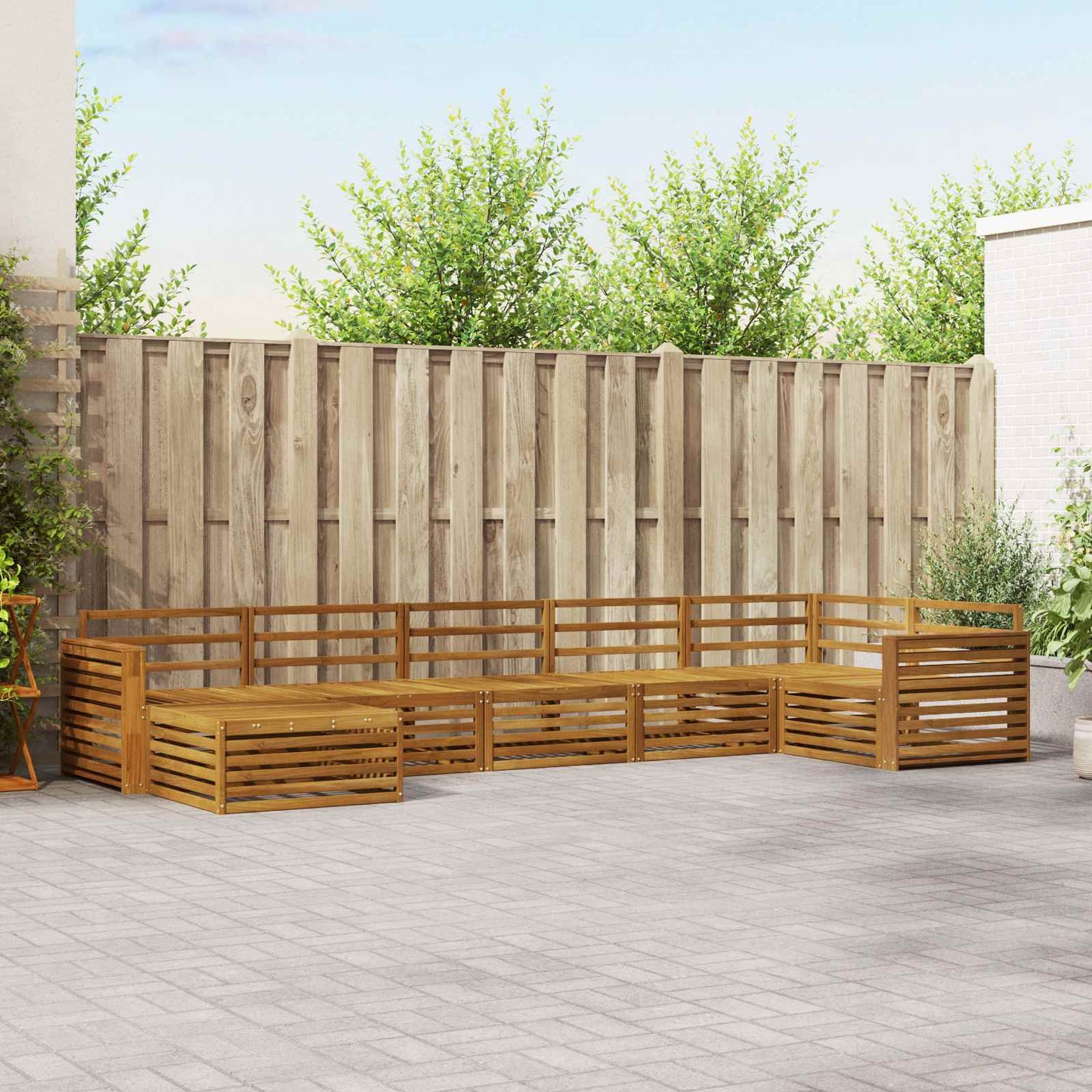 Outdoor-Sofagarnitur 7 pcs Natur