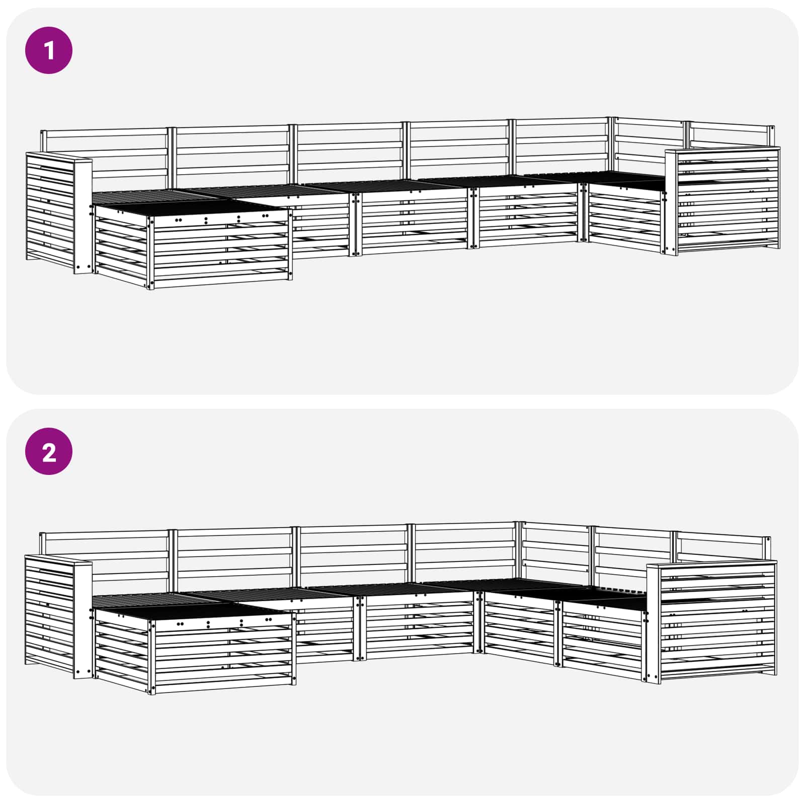 Outdoor-Sofagarnitur 7 pcs Natur