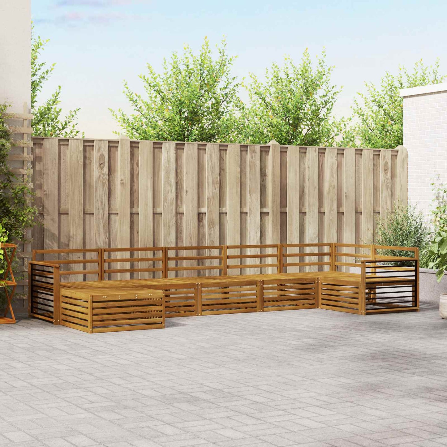 Outdoor-Sofagarnitur 7 pcs Natur