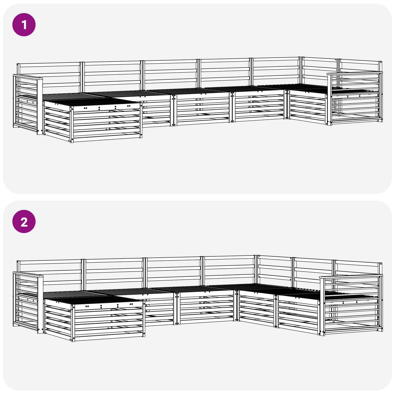 Outdoor-Sofagarnitur 7 pcs Natur