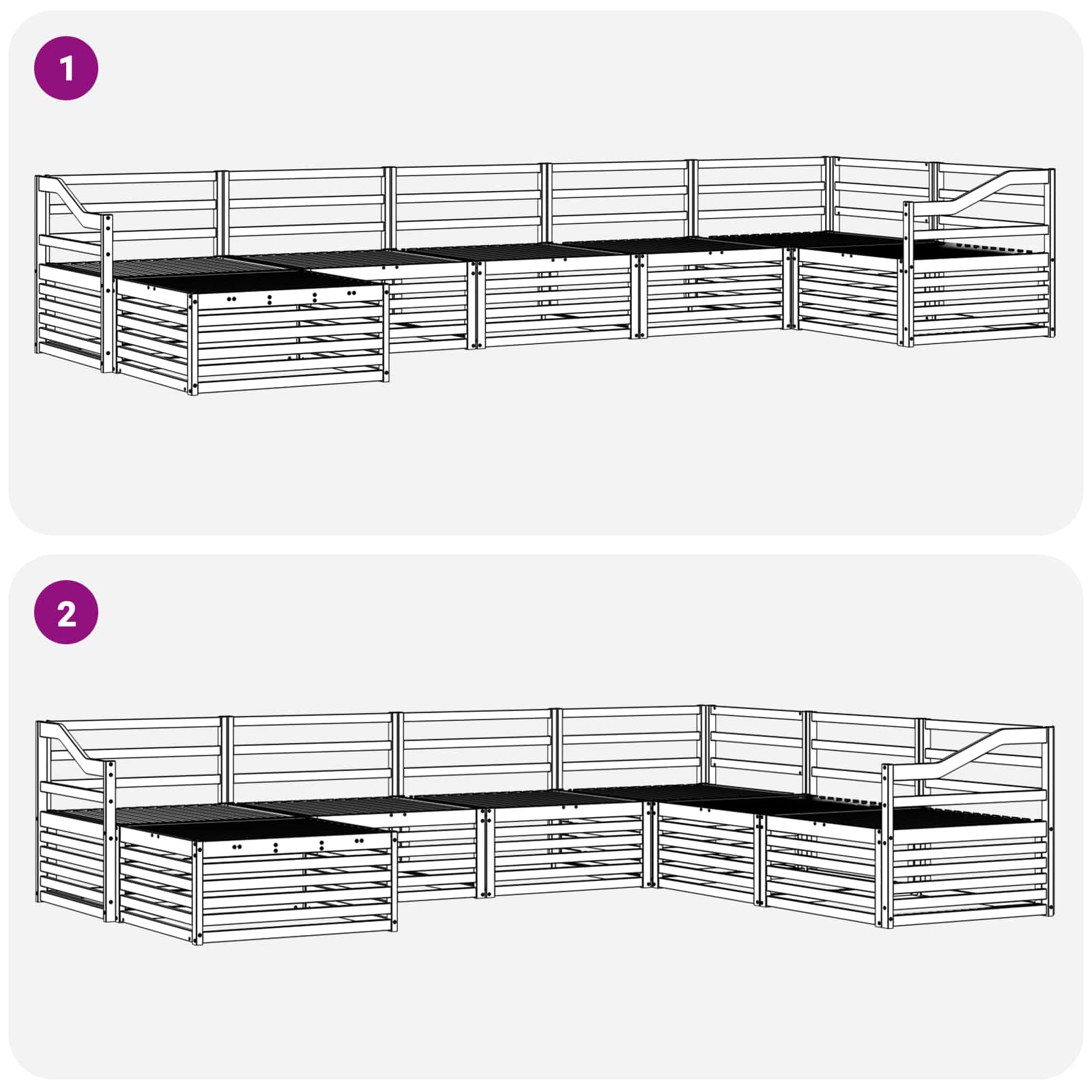 Outdoor-Sofagarnitur 7 pcs Natur