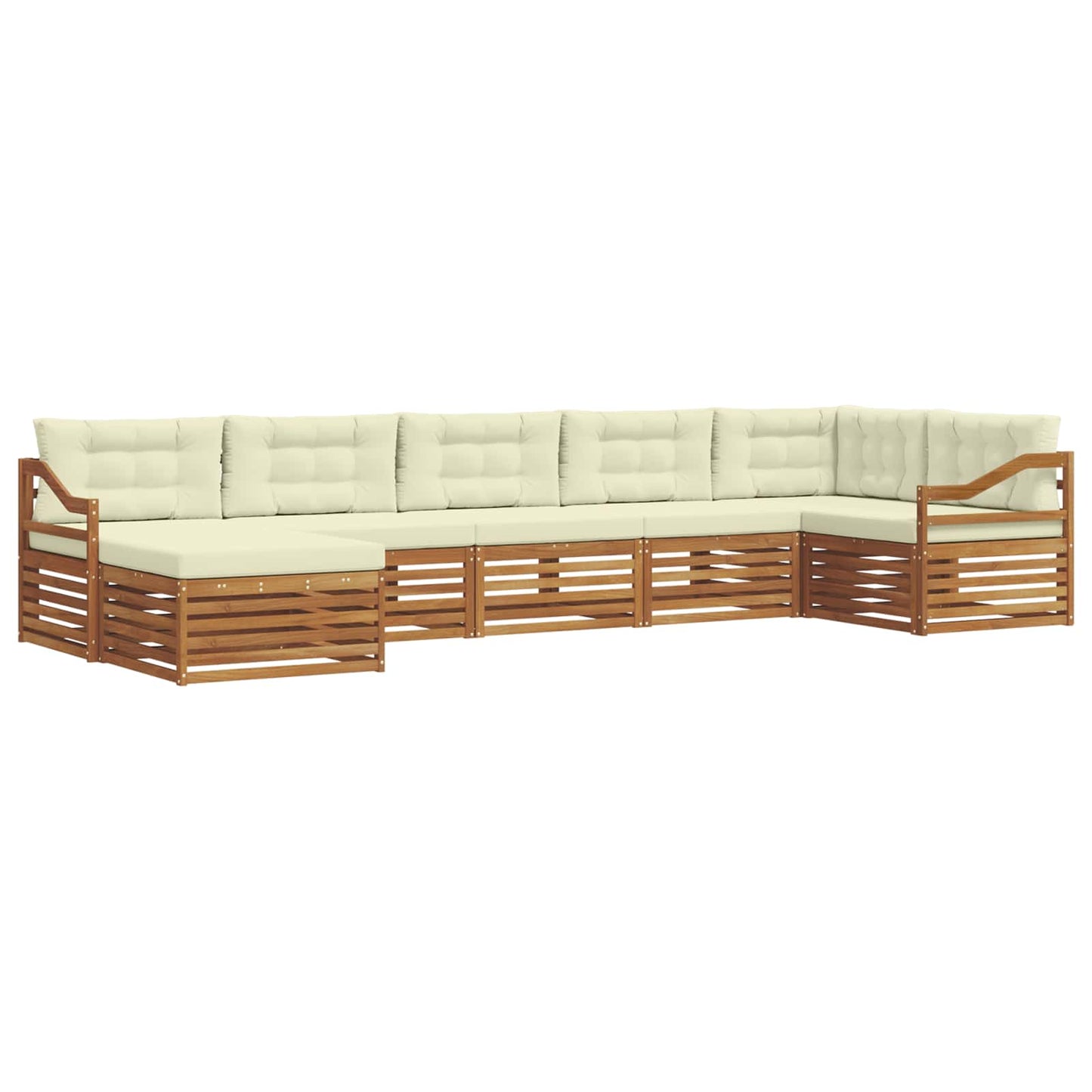 Outdoor-Sofagarnitur mit Kissen 7 pcs Natur und Creme