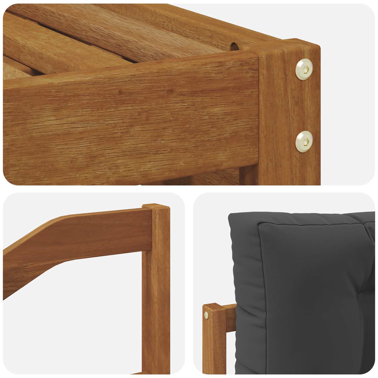 Outdoor-Sofagarnitur 7 stk. Natur und Anthrazit
