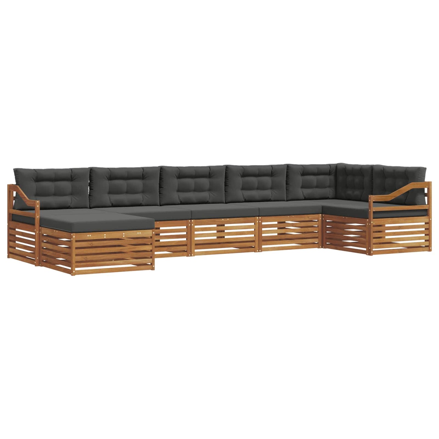 Outdoor-Sofagarnitur 7 stk. Natur und Anthrazit