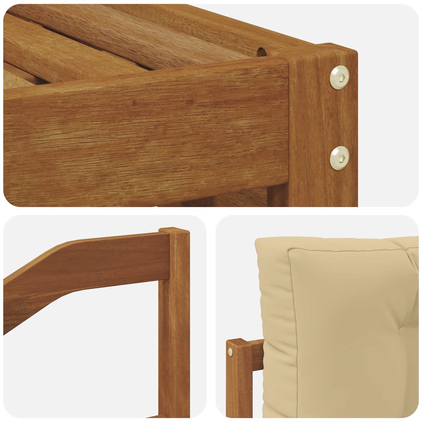 Outdoor-Sofagarnitur 7 stk. Natur und Beige