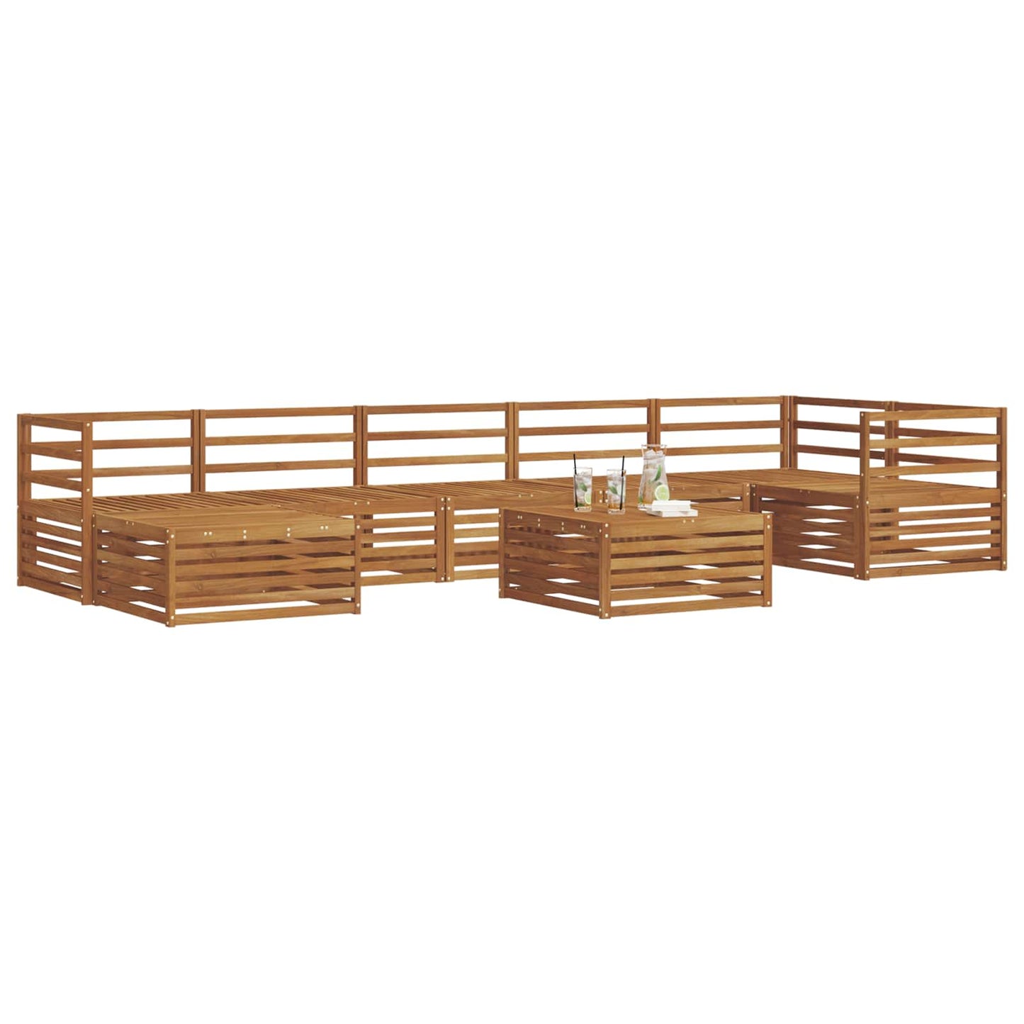 Outdoor-Sofagarnitur 8 pcs Natur