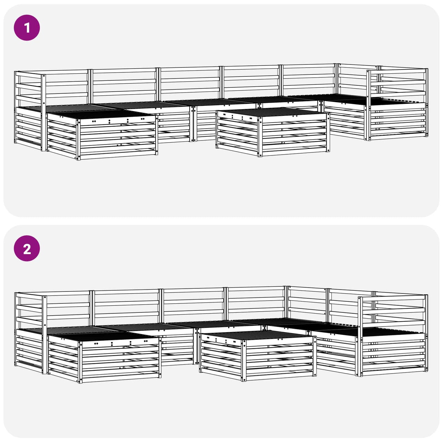 Outdoor-Sofagarnitur 8 pcs Natur