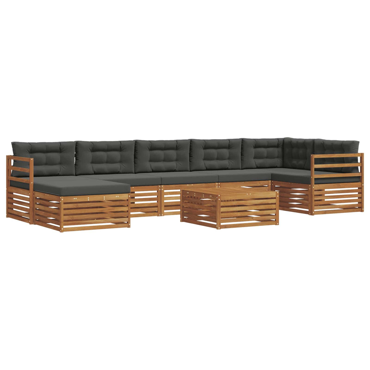 Outdoor-Sofagarnitur 8 stk. Natur und Anthrazit
