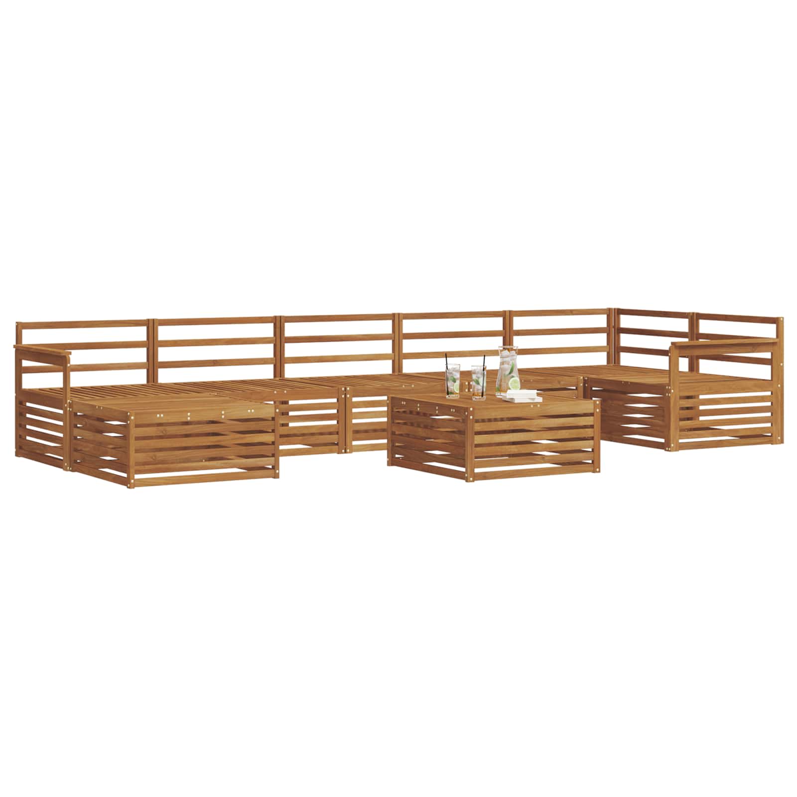 Outdoor-Sofagarnitur 8 pcs Natur