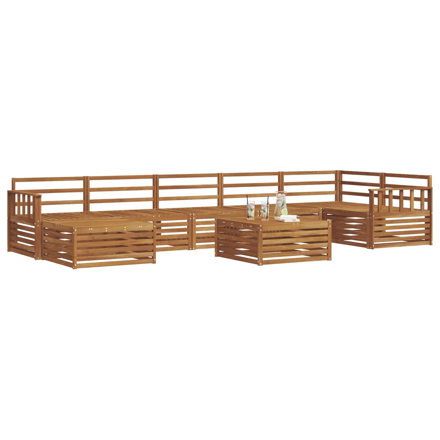 Outdoor-Sofagarnitur 8 pcs Natur