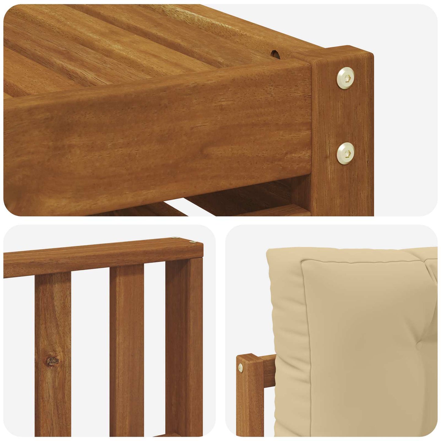 Outdoor-Sofagarnitur mit Kissen 8 pcs Natur und Beige