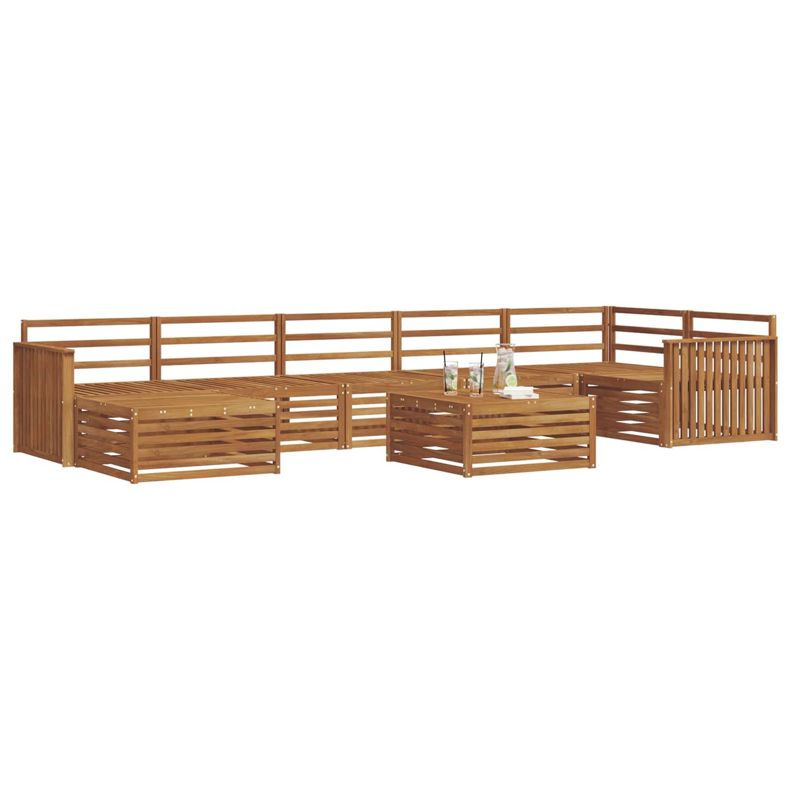 Outdoor-Sofagarnitur 8 pcs Natur