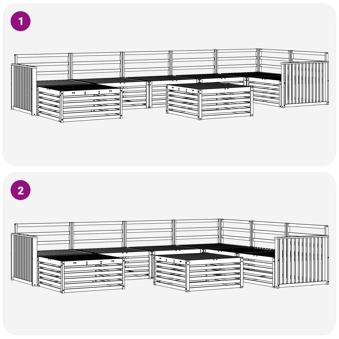 Outdoor-Sofagarnitur 8 pcs Natur
