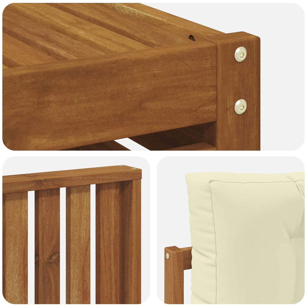 Outdoor-Sofagarnitur 8 stk. Natur und Creme