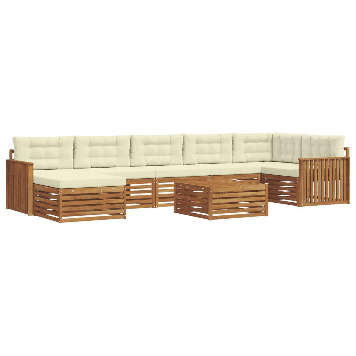 Outdoor-Sofagarnitur 8 stk. Natur und Creme