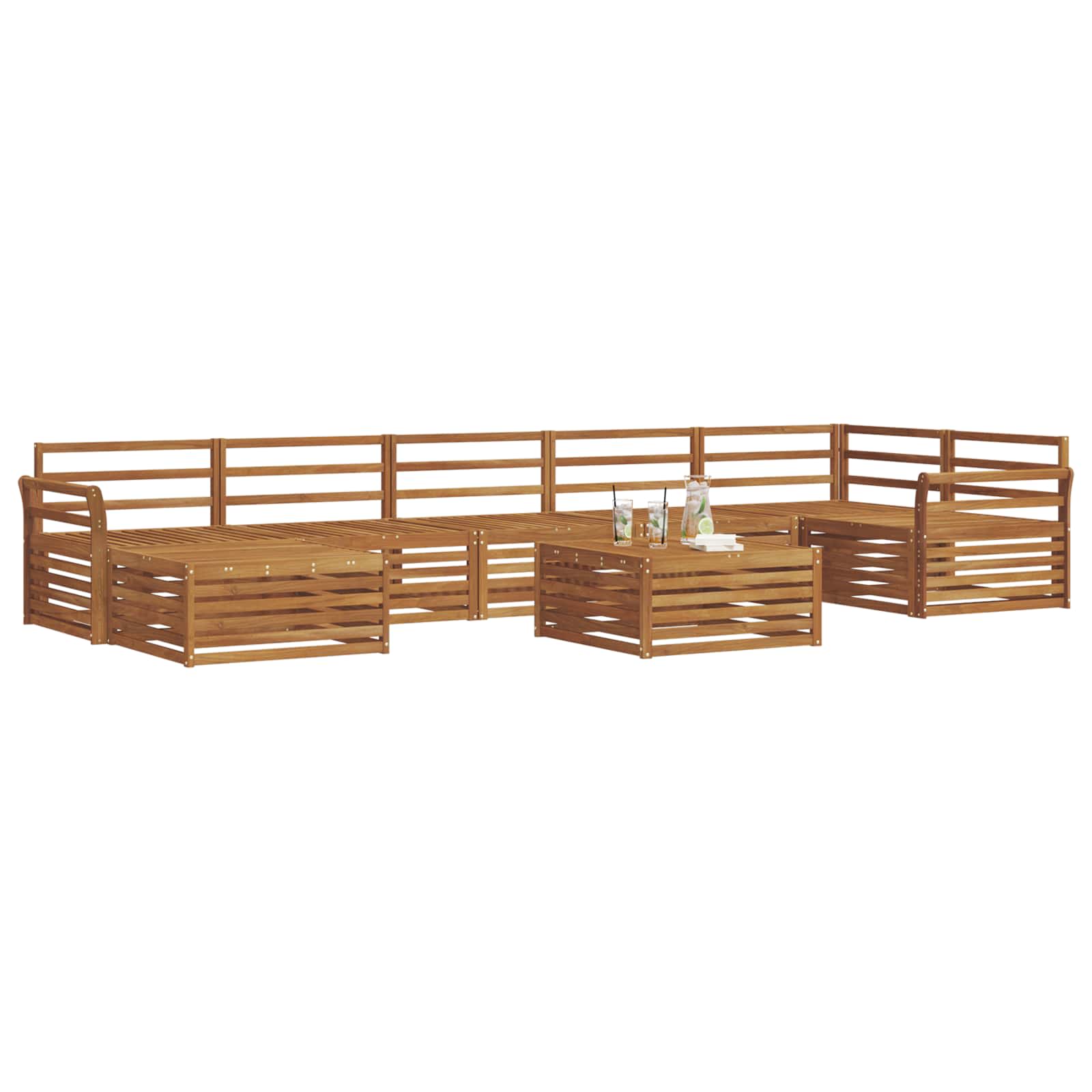 Outdoor-Sofagarnitur 8 pcs Natur