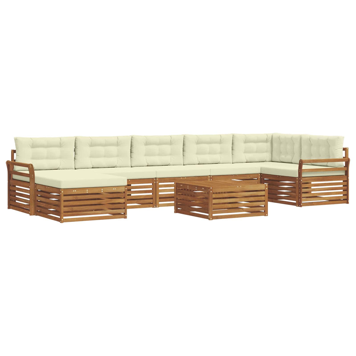 Outdoor-Sofagarnitur 8 stk. Natur und Creme