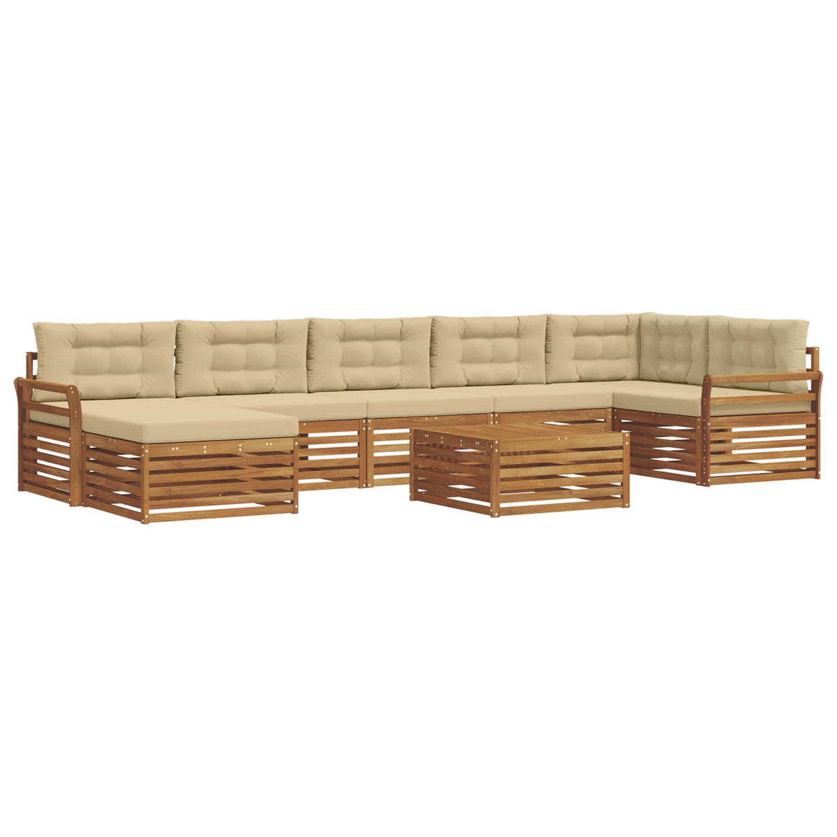 Outdoor-Sofagarnitur 8 stk. Natur und Beige