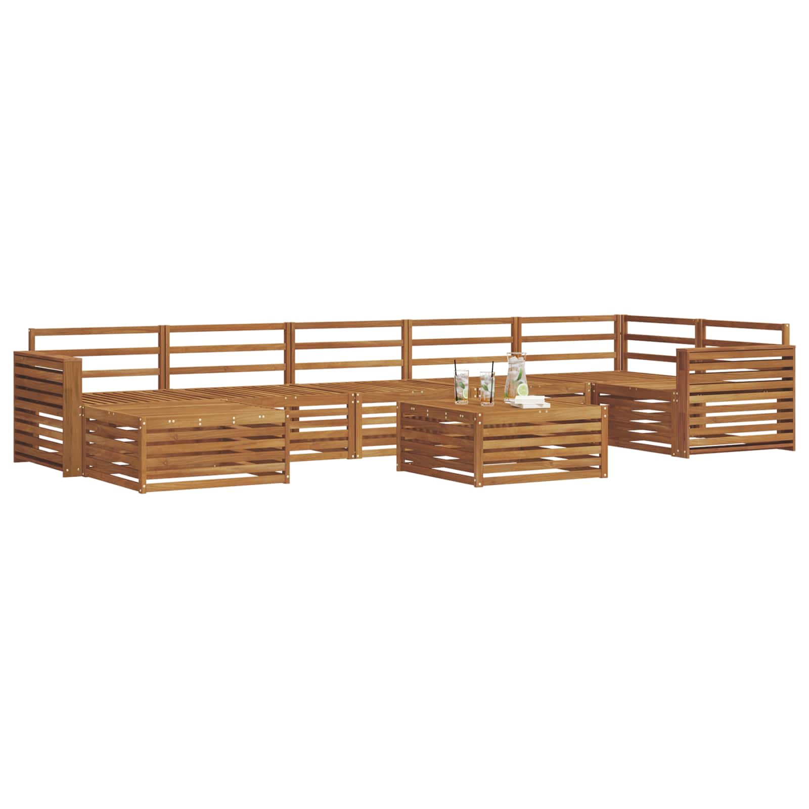 Outdoor-Sofagarnitur 8 pcs Natur